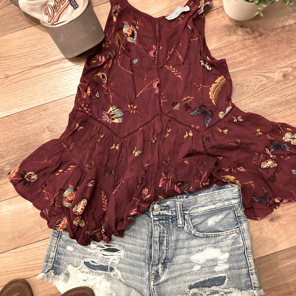 Flowy peasant tank